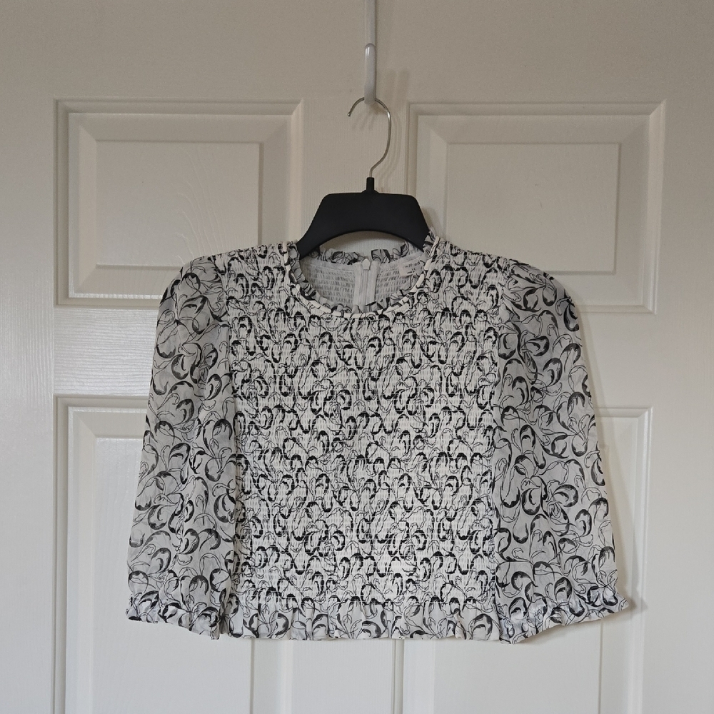 Wilfred Patterned Cropped Blouse - image 1